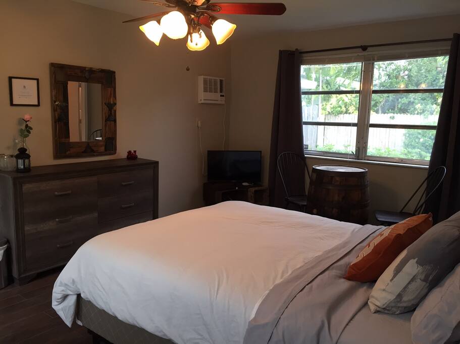 Dresser, DirecTV, wifi and of course the barrel