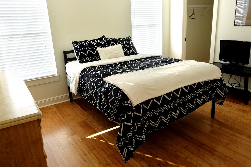 Private bedroom with queen bed and large closet