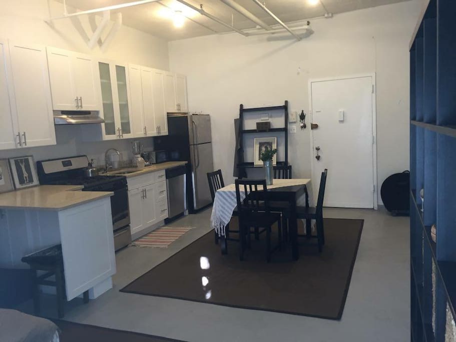 kitchen and dining area