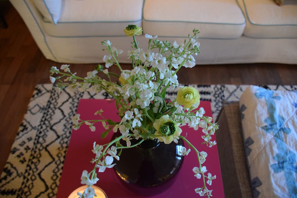 Fresh flowers complete any room.