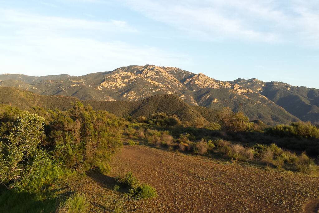 View from hiking trail next to house