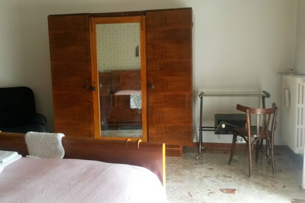 Shelf, mirror and desk