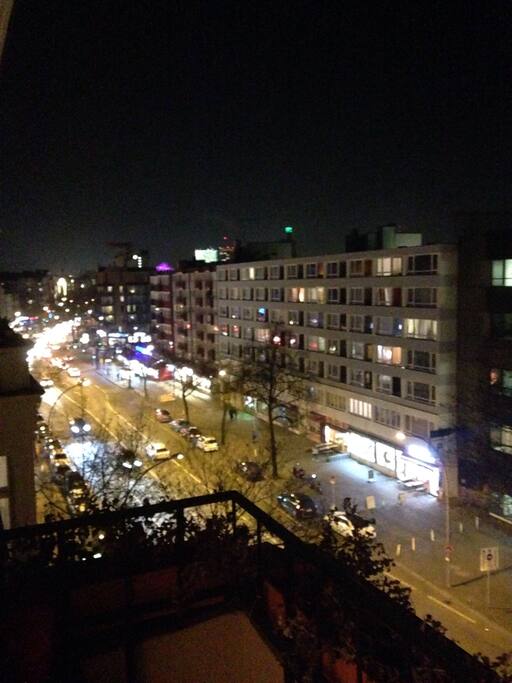 View from Balcony in the Bedroom - the lights in the background is Potsdamer Platz ( va. 10 min by feet from my place) and if you walk 3 min from there to the east you can reach Brandenburger Tor.