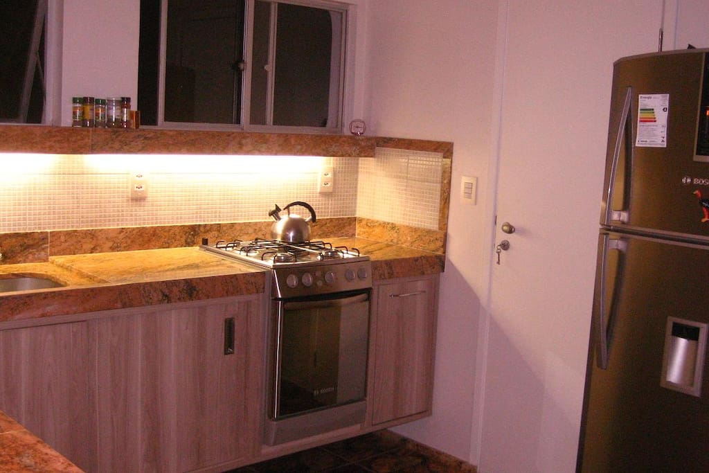 kitchen with spacious fridge