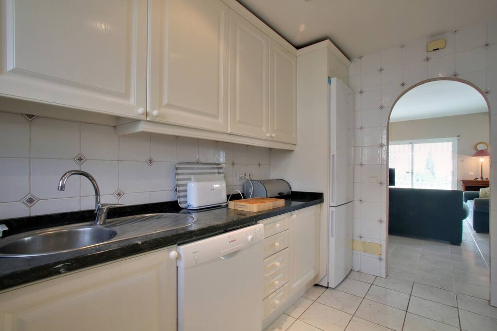 The galley kitchen with all mod cons