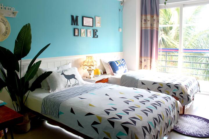 三亚湾 近海50米 一房双床公寓 位置好 交通便利