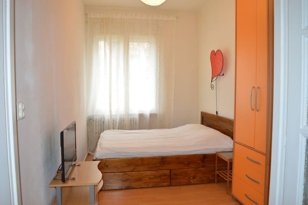 Bedroom with double bed.