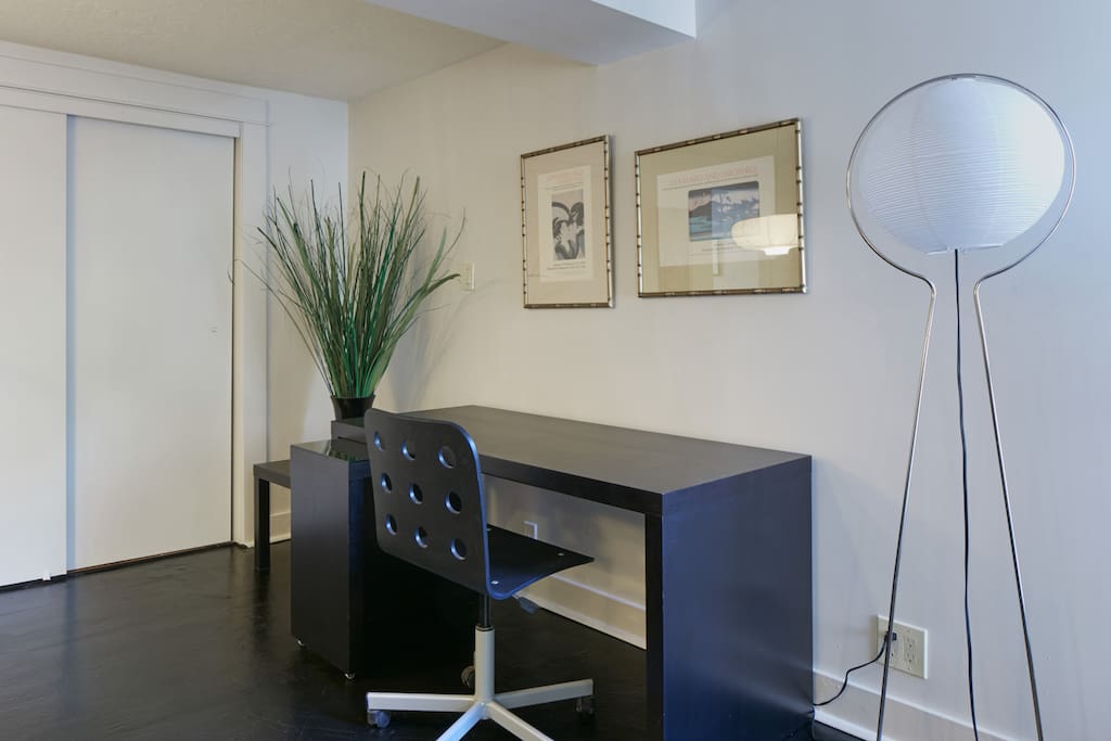 Living room desk area