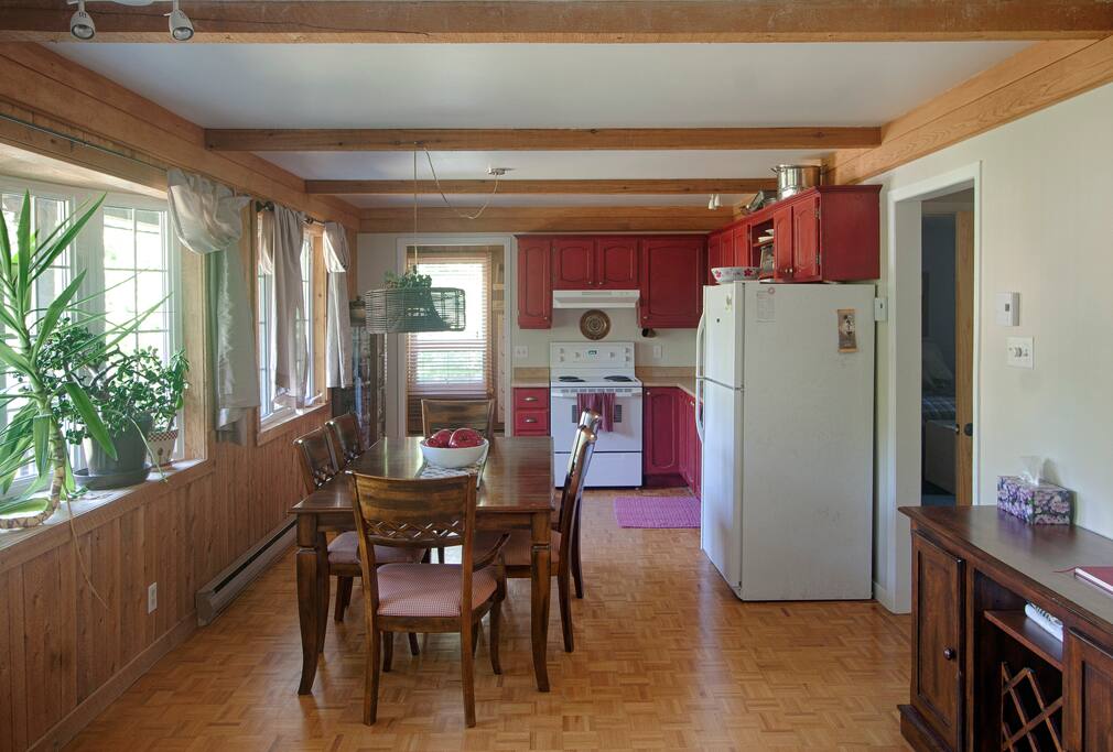 Kitchen + dining area.