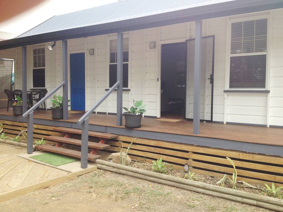 facing front verandah with river view