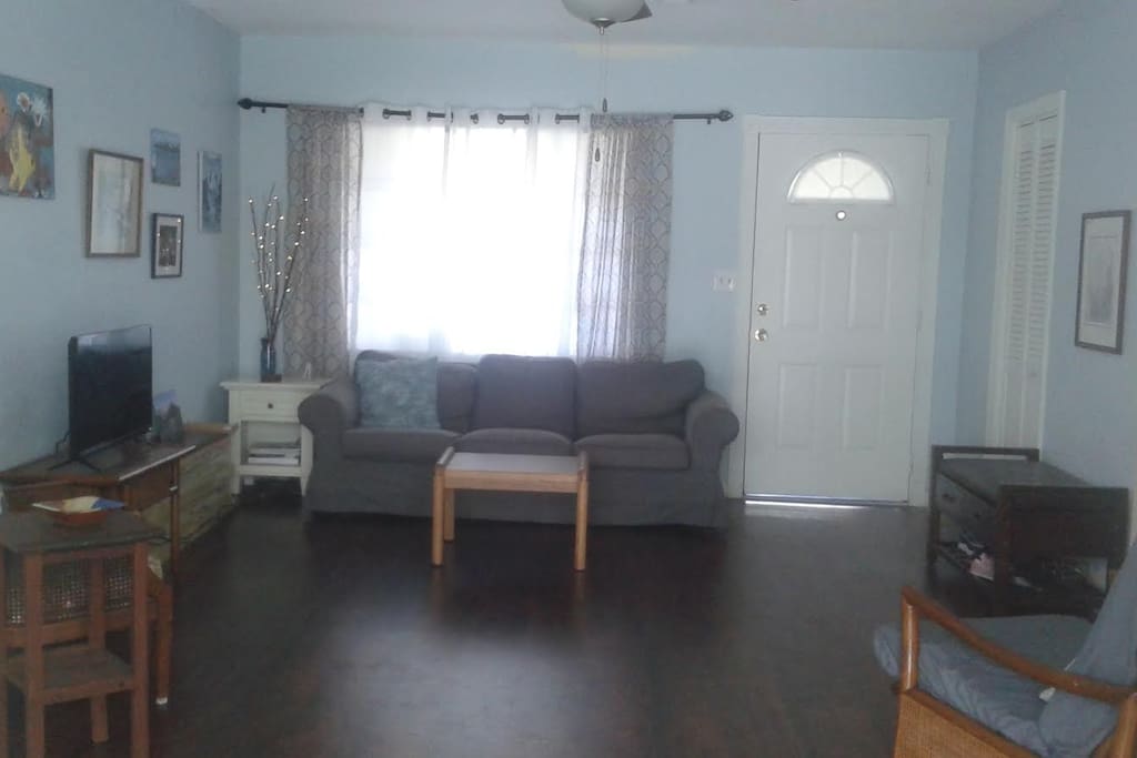 The living room.
