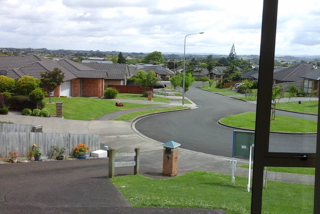 View from front window down street