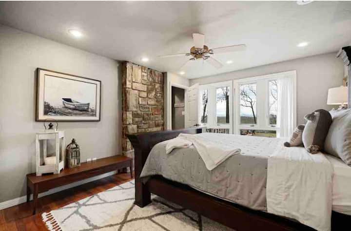 Rock Hollow 
Queen Bedroom boasting outstanding views, handicap accessibility, personal climate controls, and on-suite luxury Bath