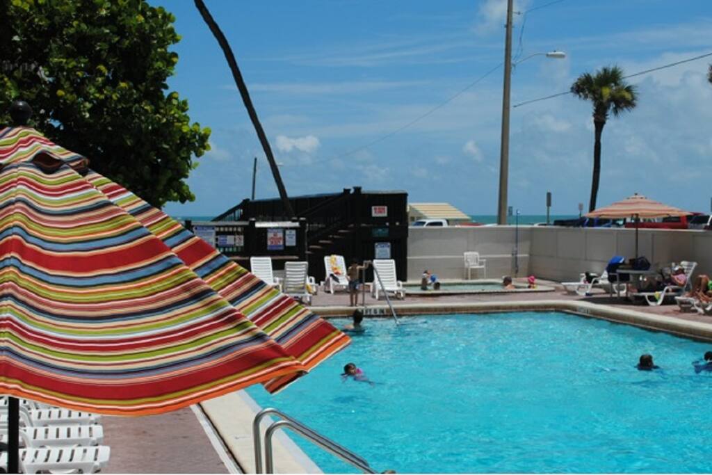 Heated pool.
