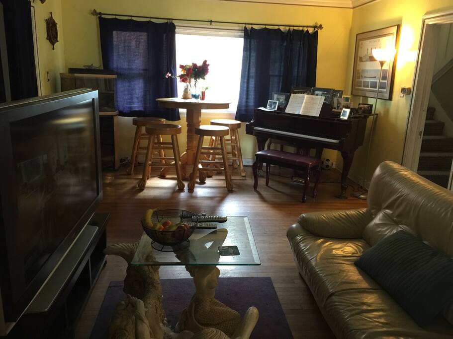 Our living room, which we encourage guests to utilize