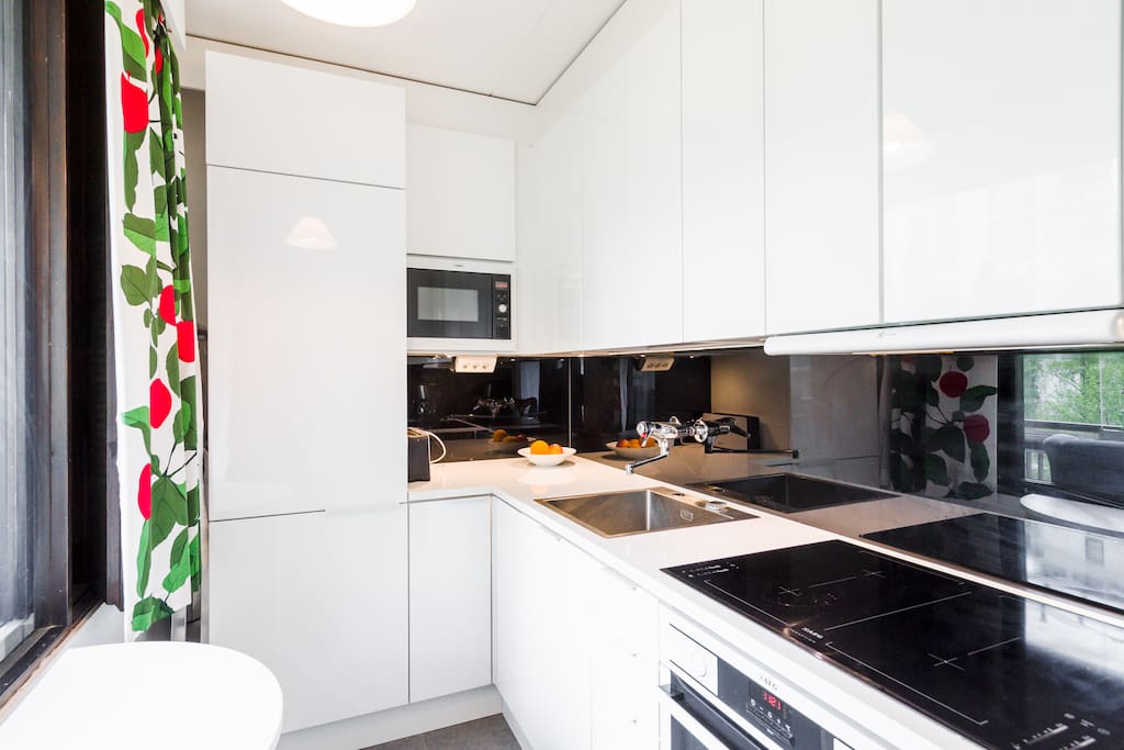 Small but nice kitchen, all made new. Has no dishwash machine.