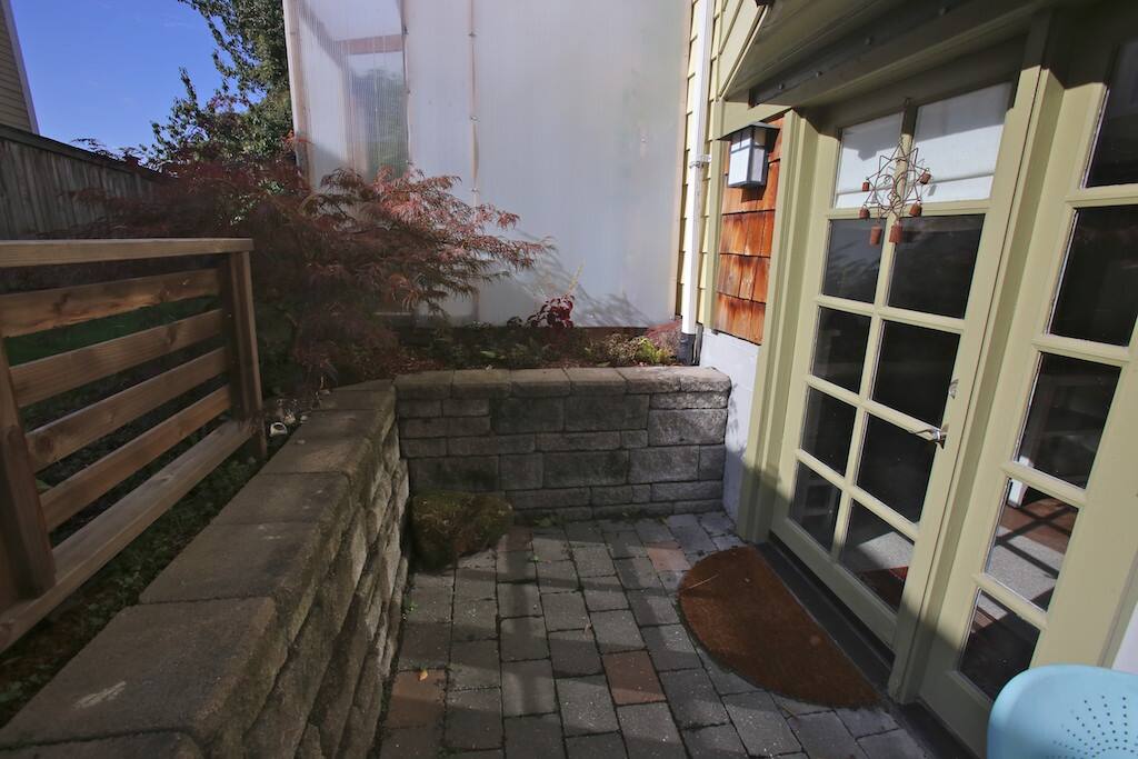 Entrance and private patio.