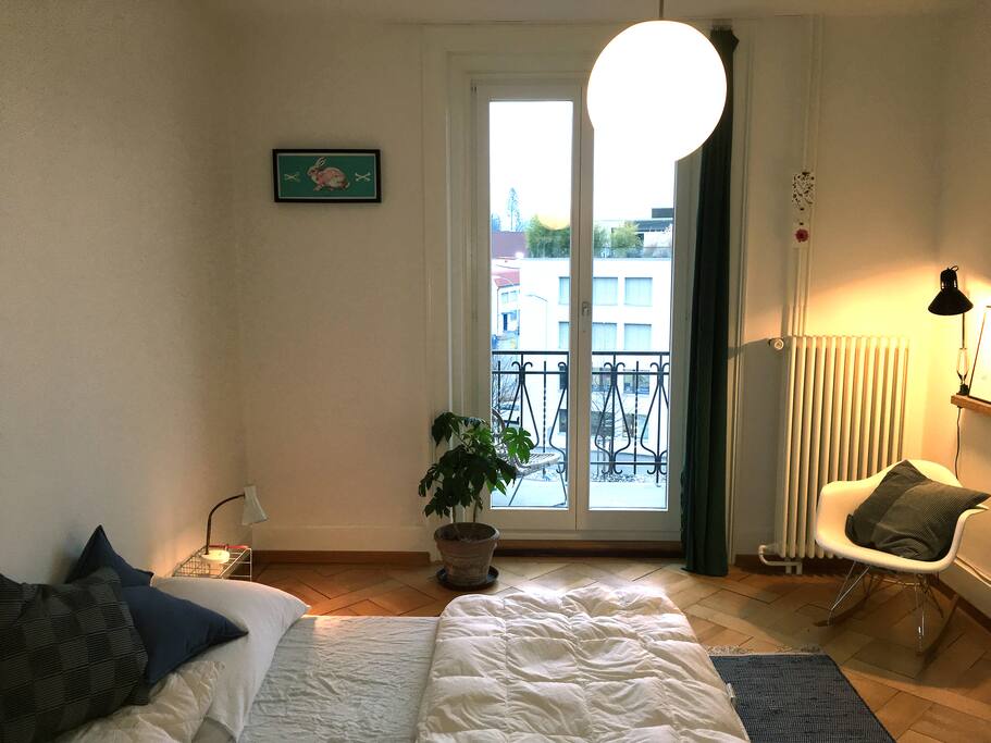 Bedroom for two with balcony.