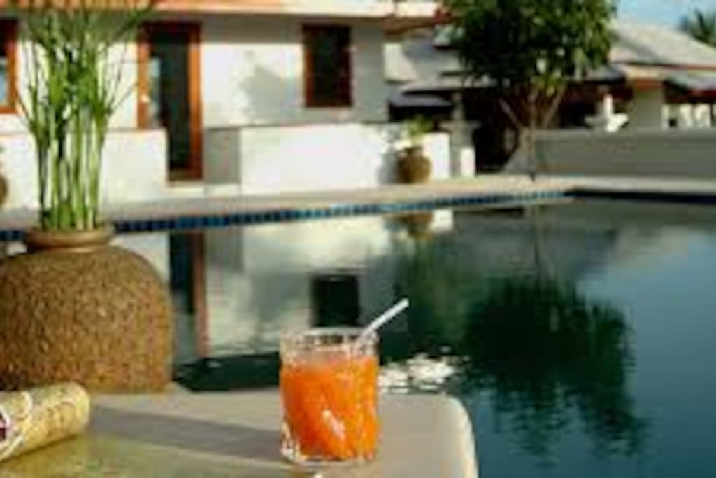 Shared swimming pool just 30 seconds walk away.