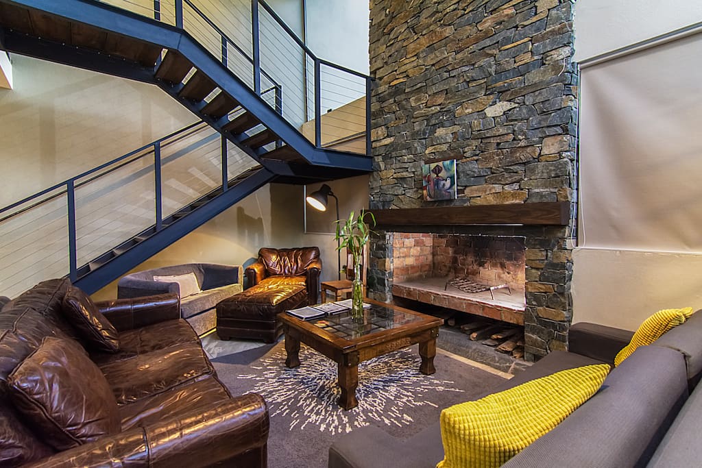 Comfortable living room with fireplace