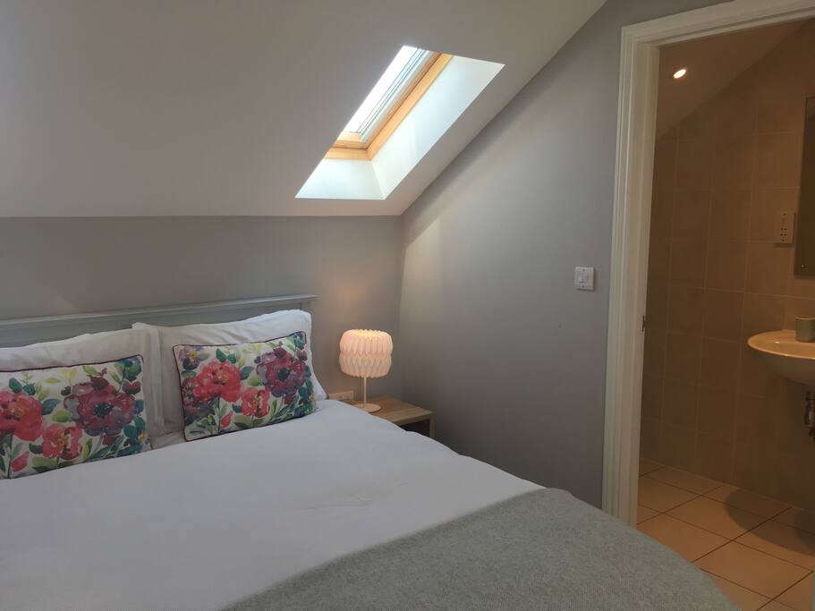 Comfy king size bed and ensuite shower room.