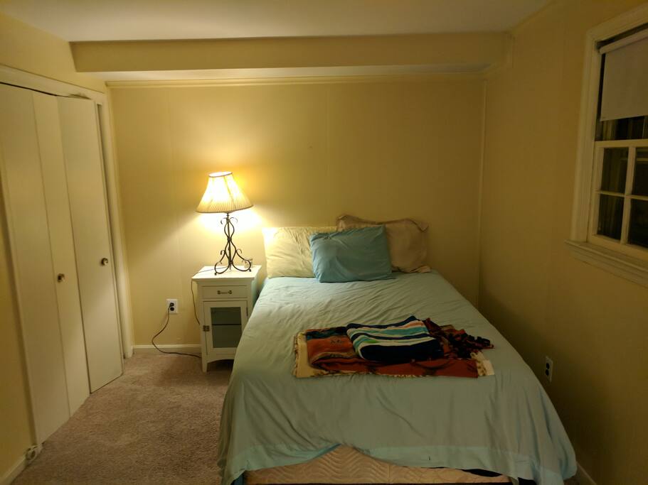 Comfy bed and great closet to store all your clothes.