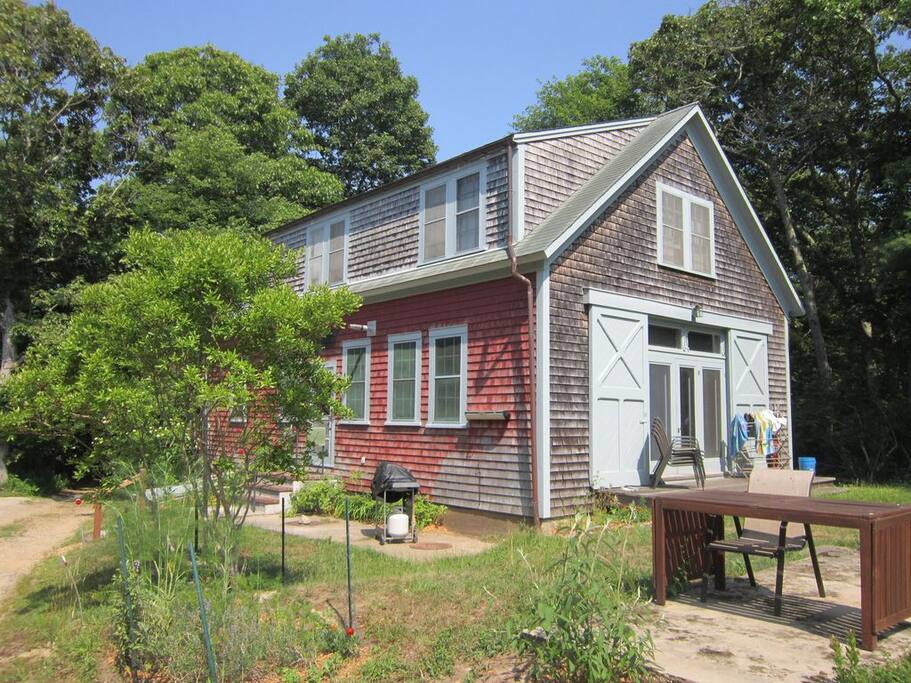 House with table and bbq