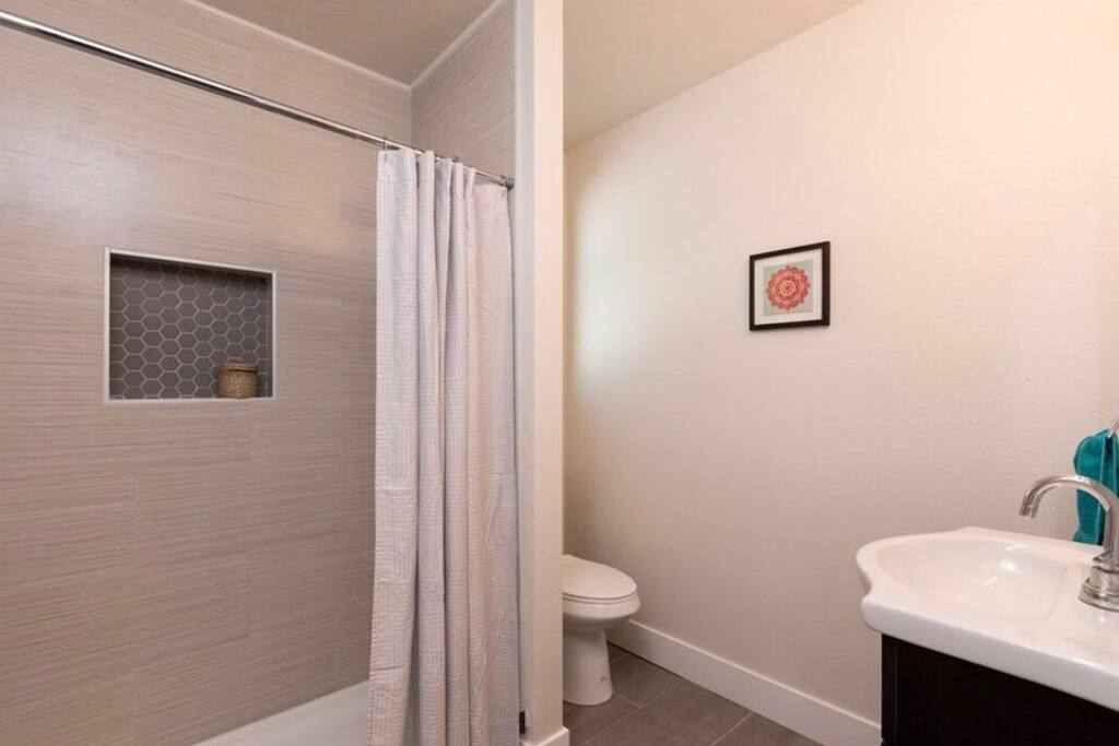Private bathroom with walk in shower in master suite