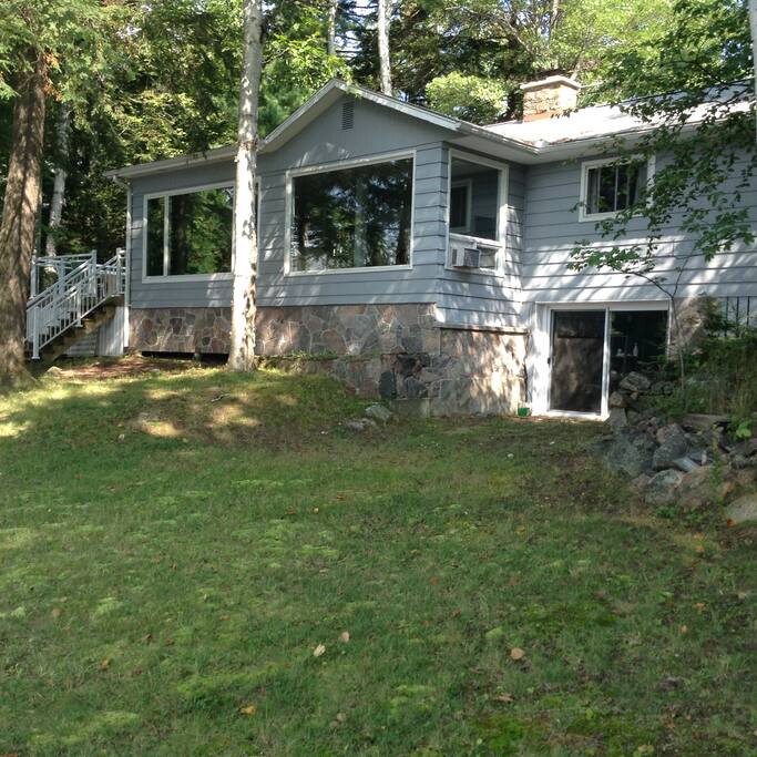 Large deck off kitchen complete with propane BBQ. Step to the lake.