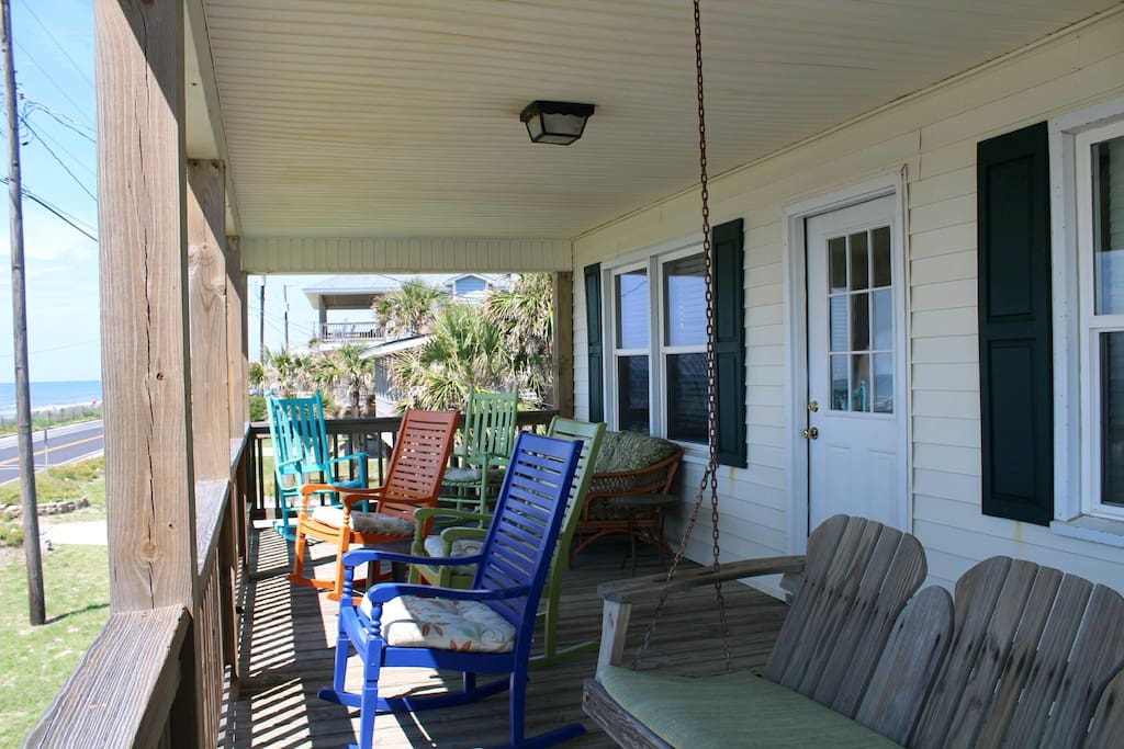 Relax on the front porch in comfortable rockers and swing!