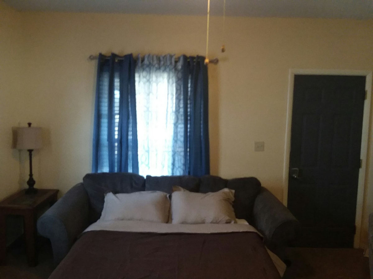 Living Room has a full size Sofa Sleeper