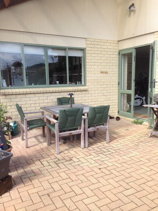 Our lovely warm patio that we are willing to share as access is thru the louge area