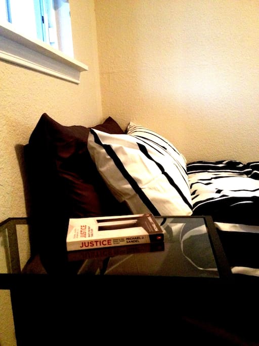With a nightstand to make you feel like home.