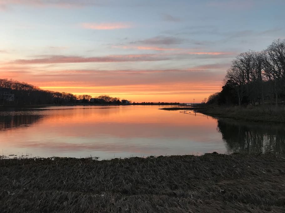 sunset on the creek