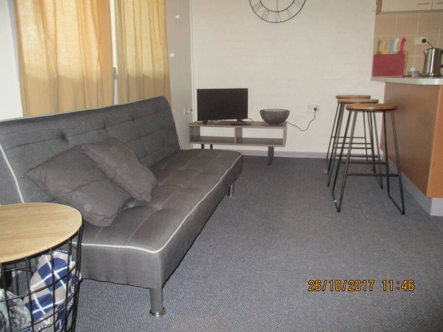 Sofa bed more suitable to children but will accommodate an adult