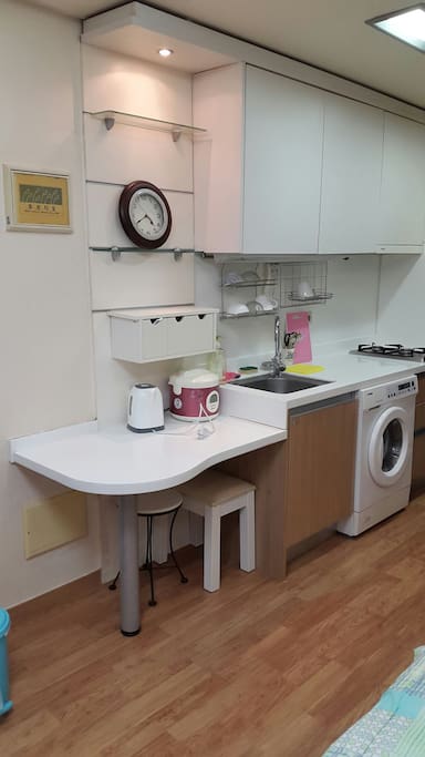 washing - machine. Stove. Pot