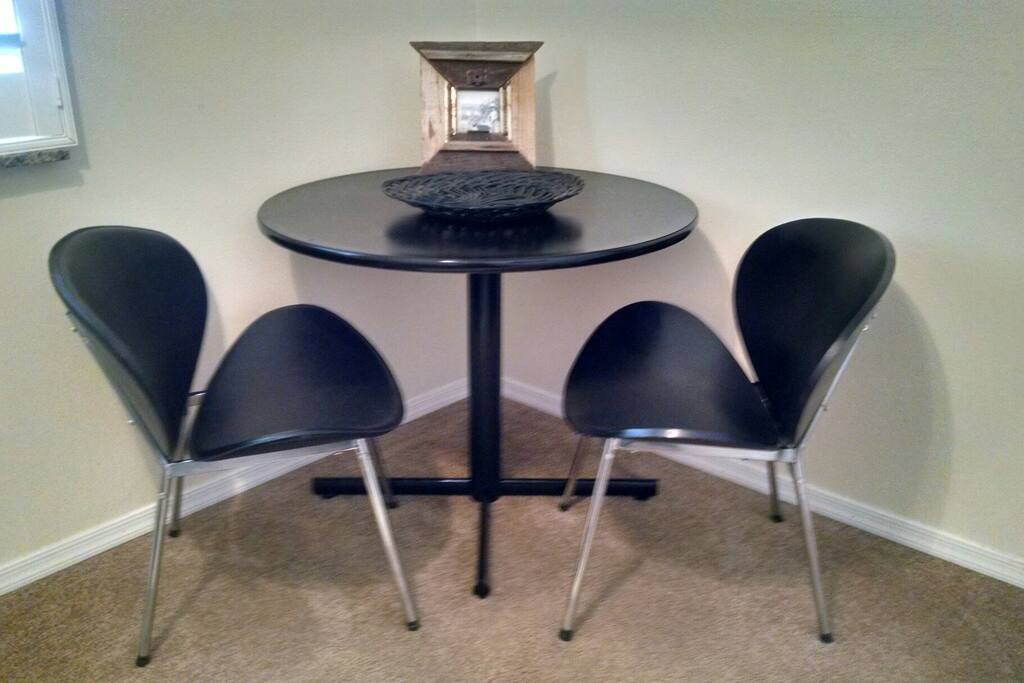 This is a a very comfortable table and 2 chairs in your bedroom