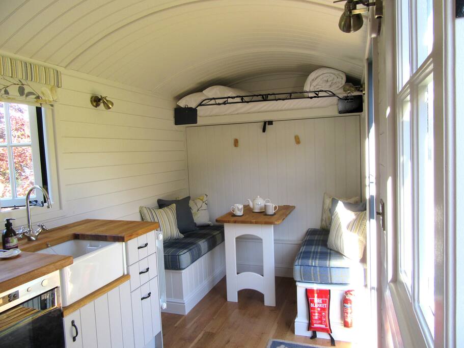 Interior shot of Shepherd's Hut