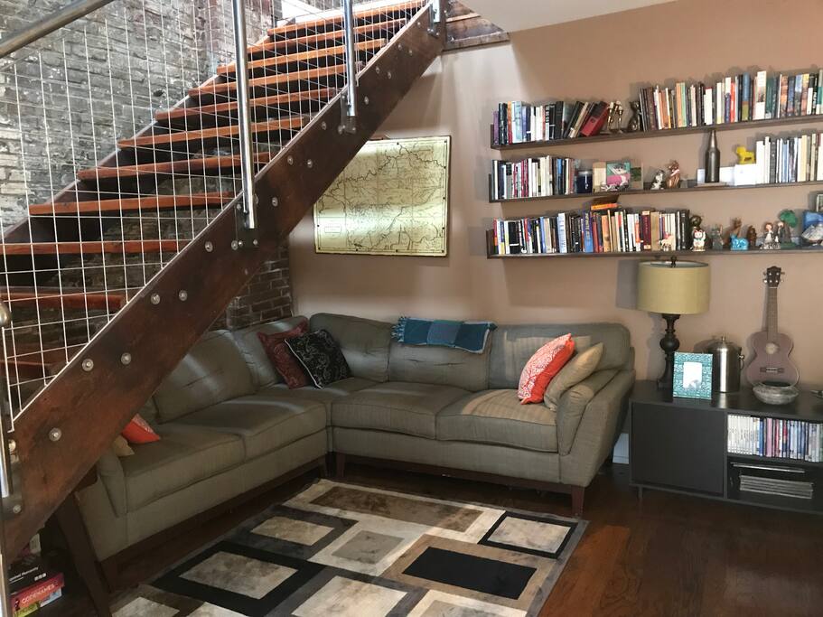 Downstairs living area.