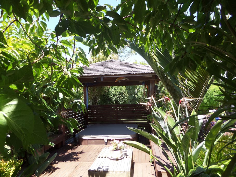 private outdoor spa area to relax.