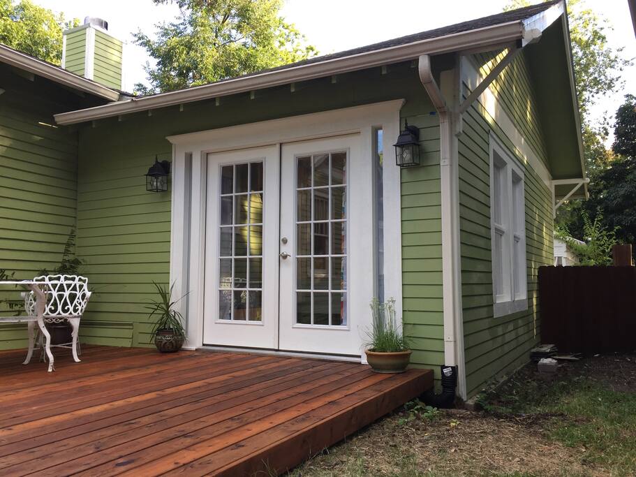 French doors allow for lots of light in your room if you so desire.