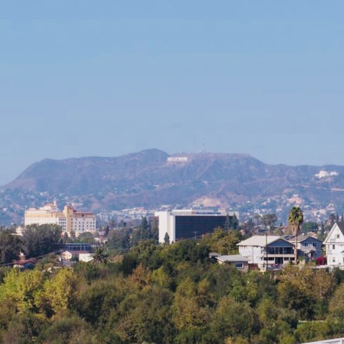 The view of the Hollywood sign from your living room. I guarantee you will be star struck with these views!!!!
