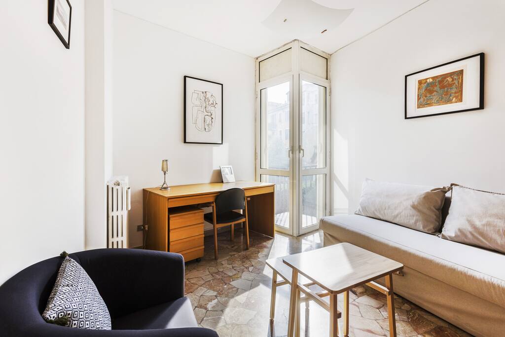 The living room | bed-sofa x2 & the desk