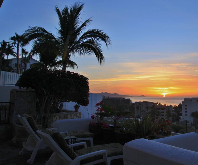 The front patio area, relax in the lounge chairs and enjoy the view
