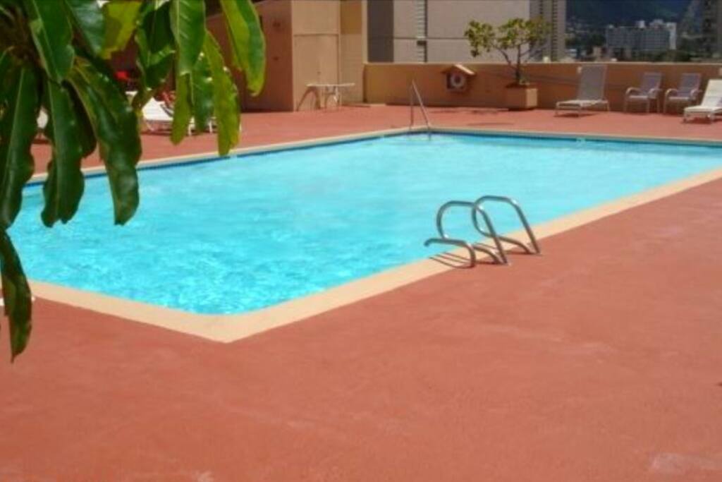 pool with bbq