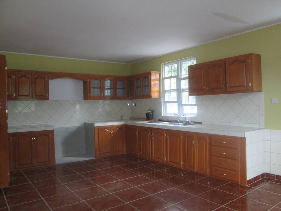kitchen is big and clean