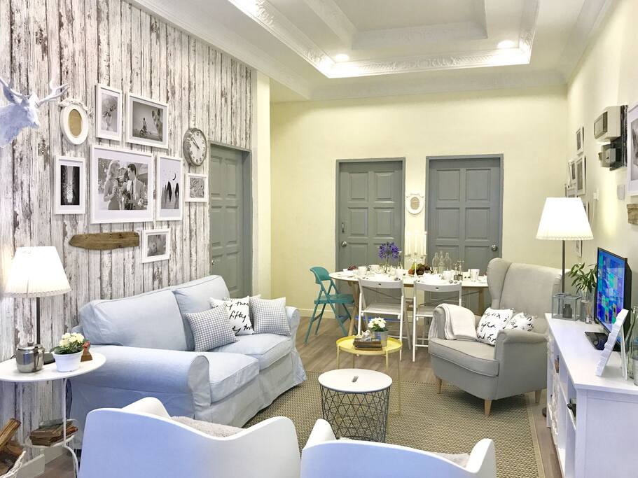 the living space and dining
