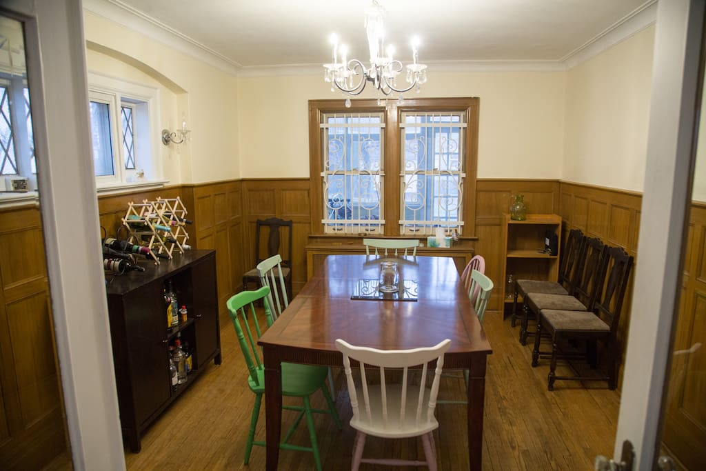 Dining room. Join us for a shared meal, or kick us out and host your own.