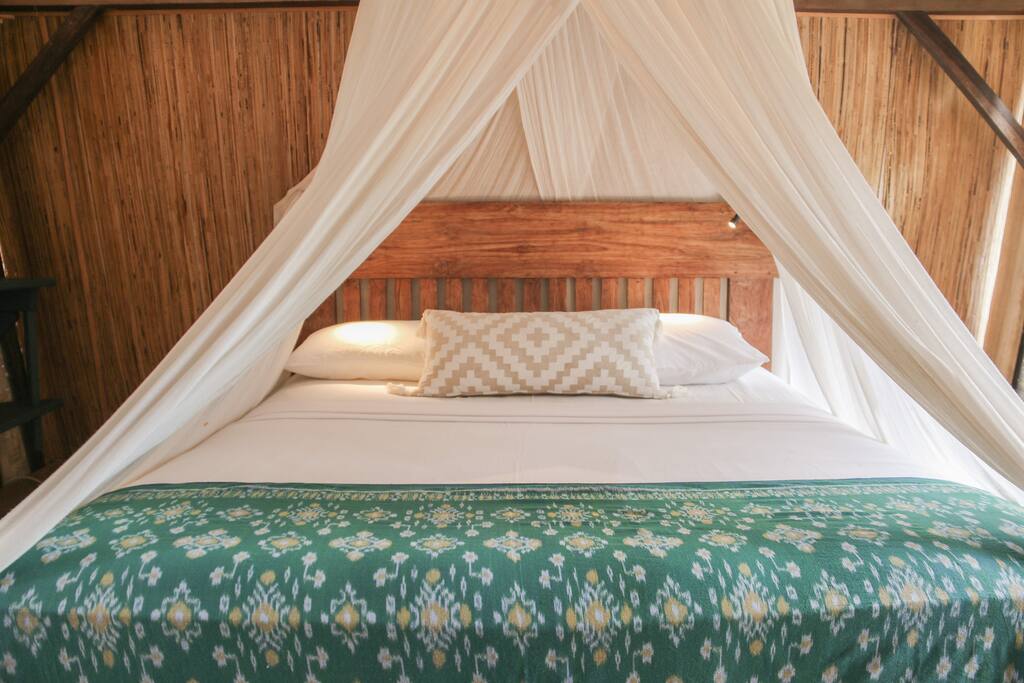 Queen size recycled teak bed