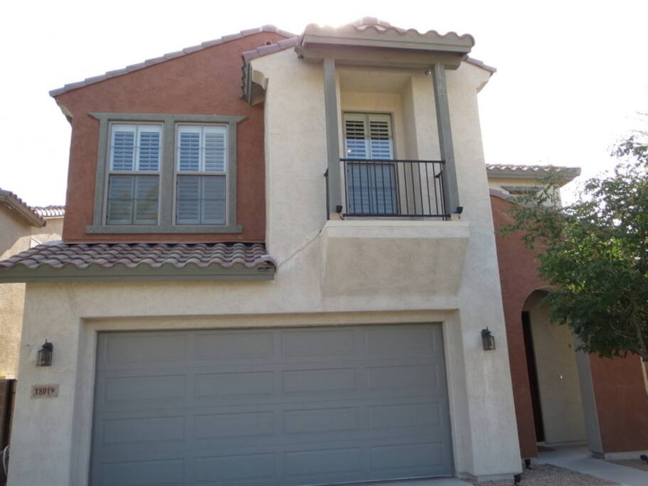 Front of home. Looks out onto the Superstition Mtns